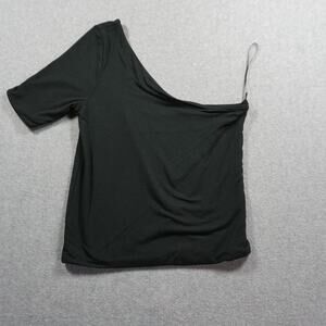 J.Crew Re-Imagined Modal One Shoulder Asymmetric Top Women's Medium Black NWT